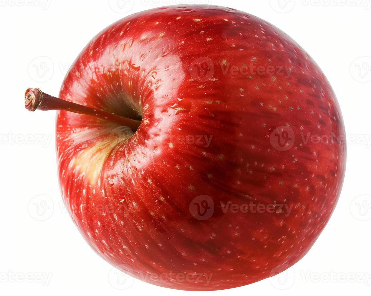 AI generated Fresh red apple fruit isolated on white background. Close-up Shot. photo