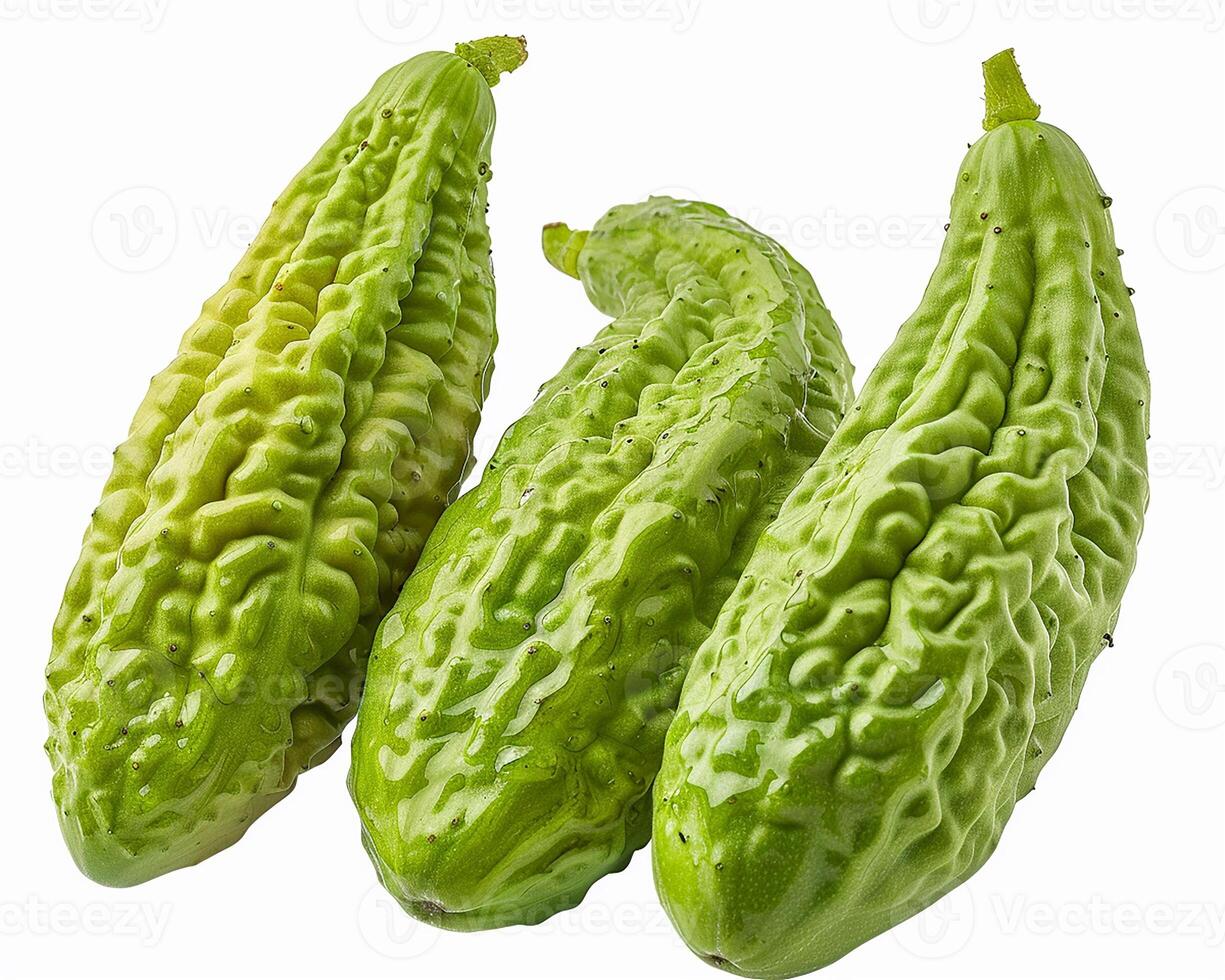 AI generated A pile of chayotes isolated on white background. Close-up Shot. photo