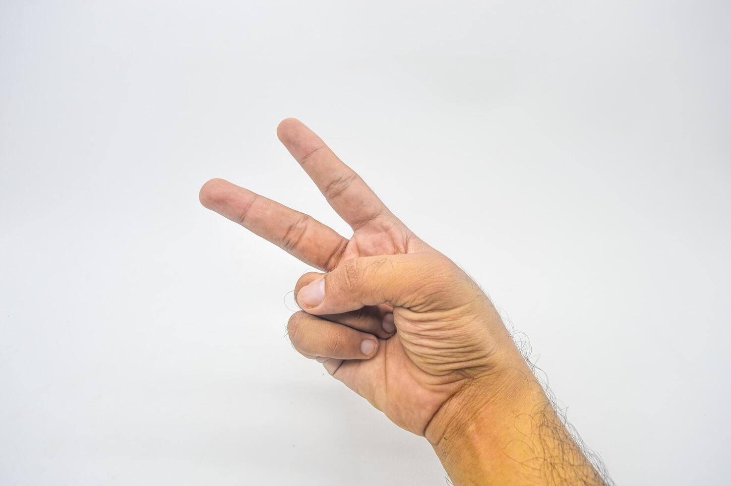 hand gesture that counts the number two photo