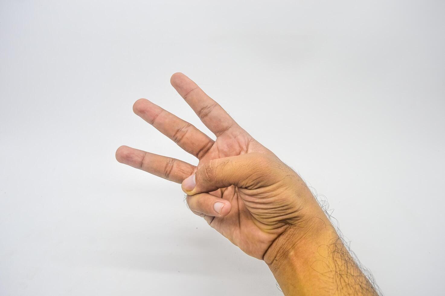 hand gesture that counts the number three photo