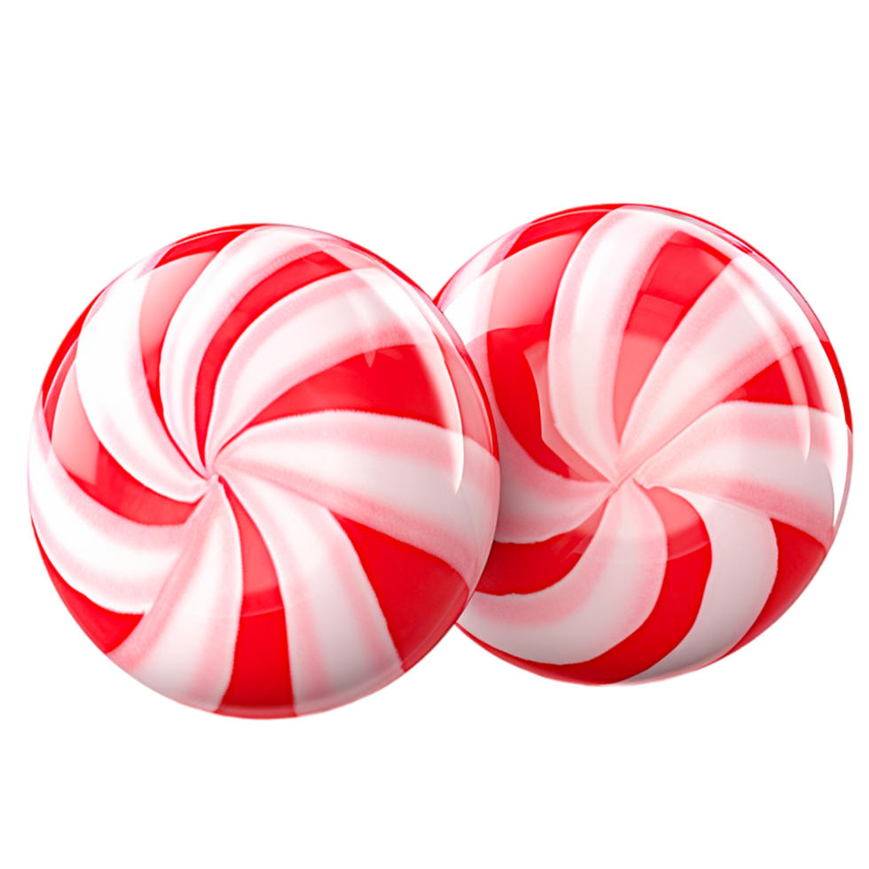 AI generated Bicolor striped christmas candy cane png