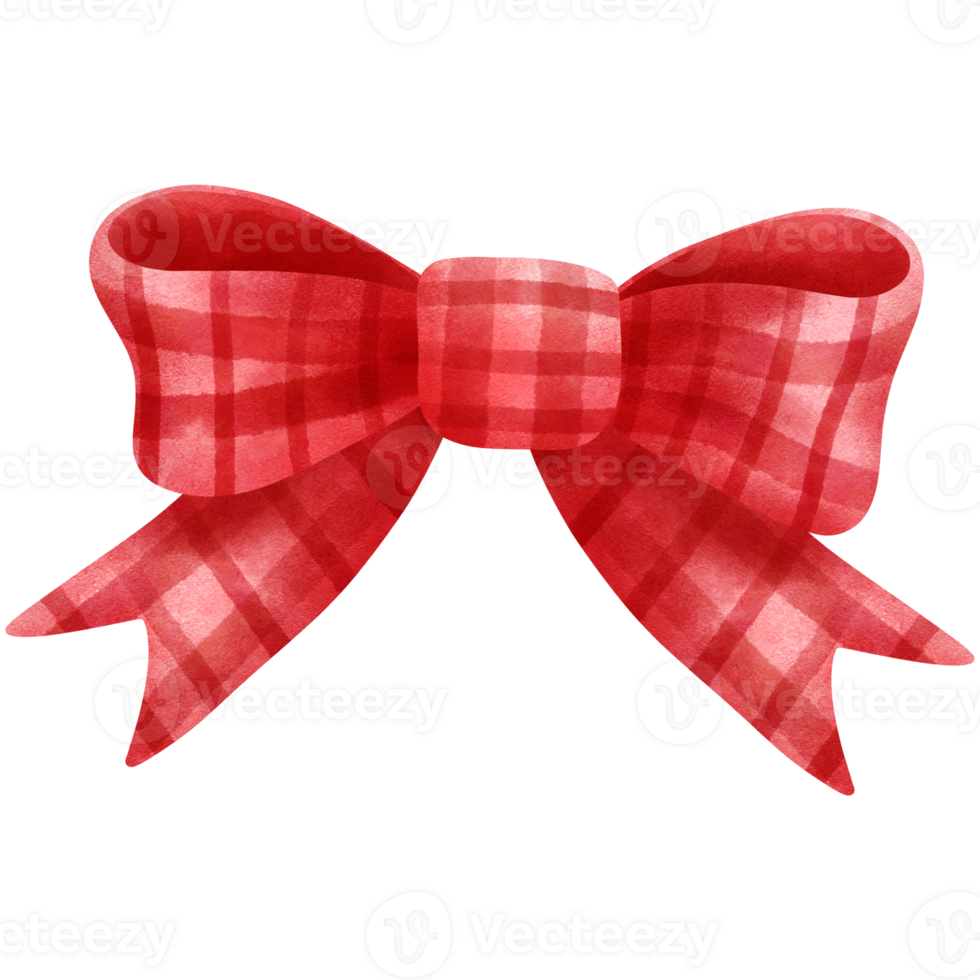 Watercolor red coquette bow retro style illustration. Hand drawn girly accessory item clipart. png