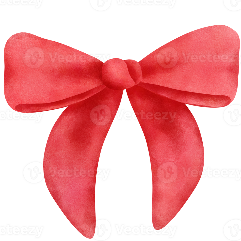 Watercolor red coquette bow illustration. Hand drawn girly accessory item clipart for valentines day. png