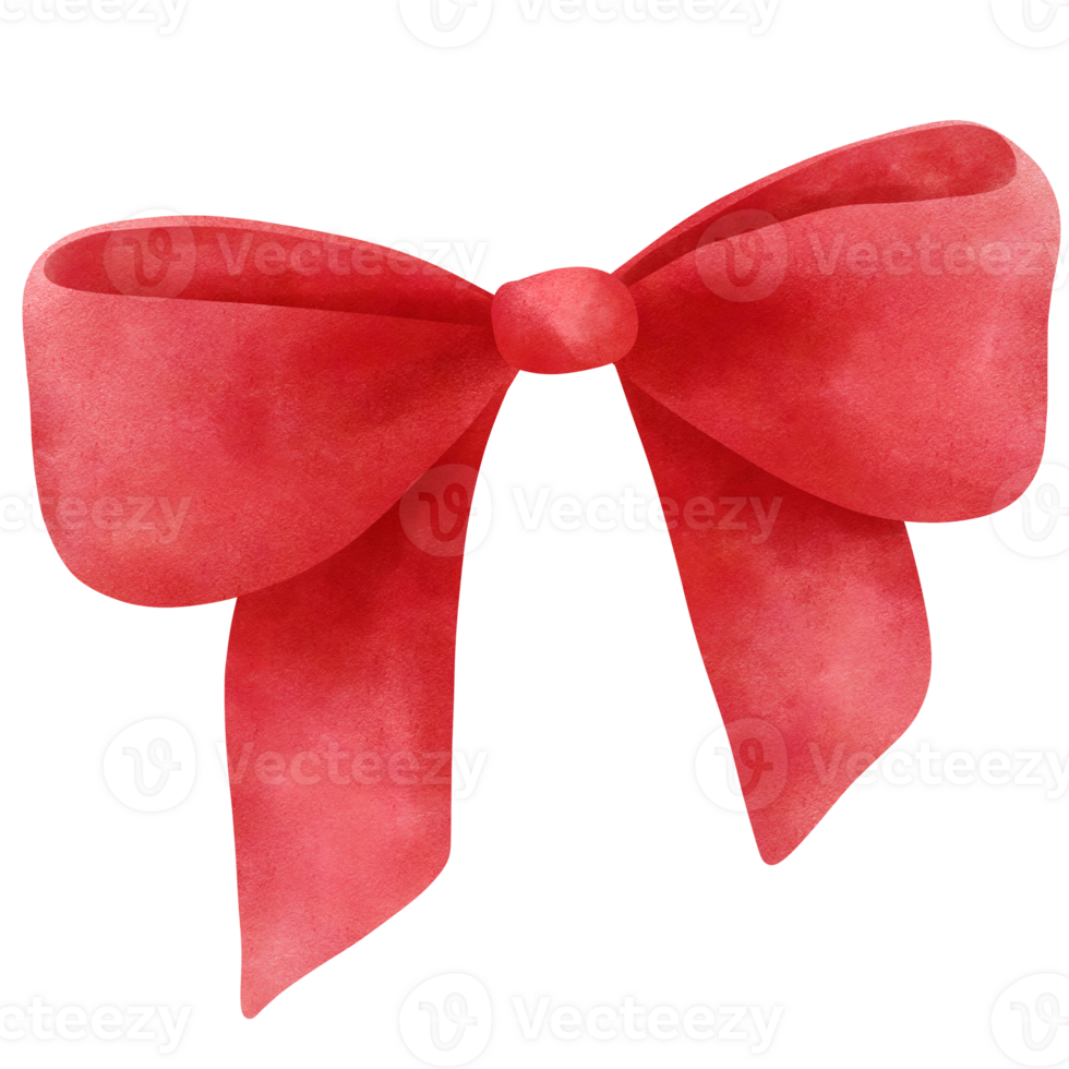Red coquette bow watercolor illustration. Hand drawn girly accessory item clipart. png