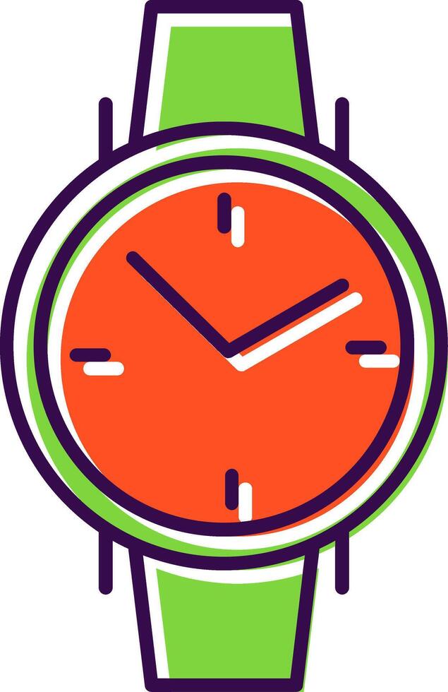 Wristwatch Filled  Icon vector