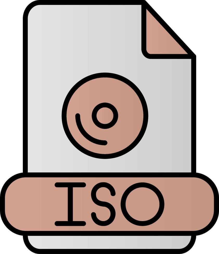 Iso Line Filled Gradient  Icon vector