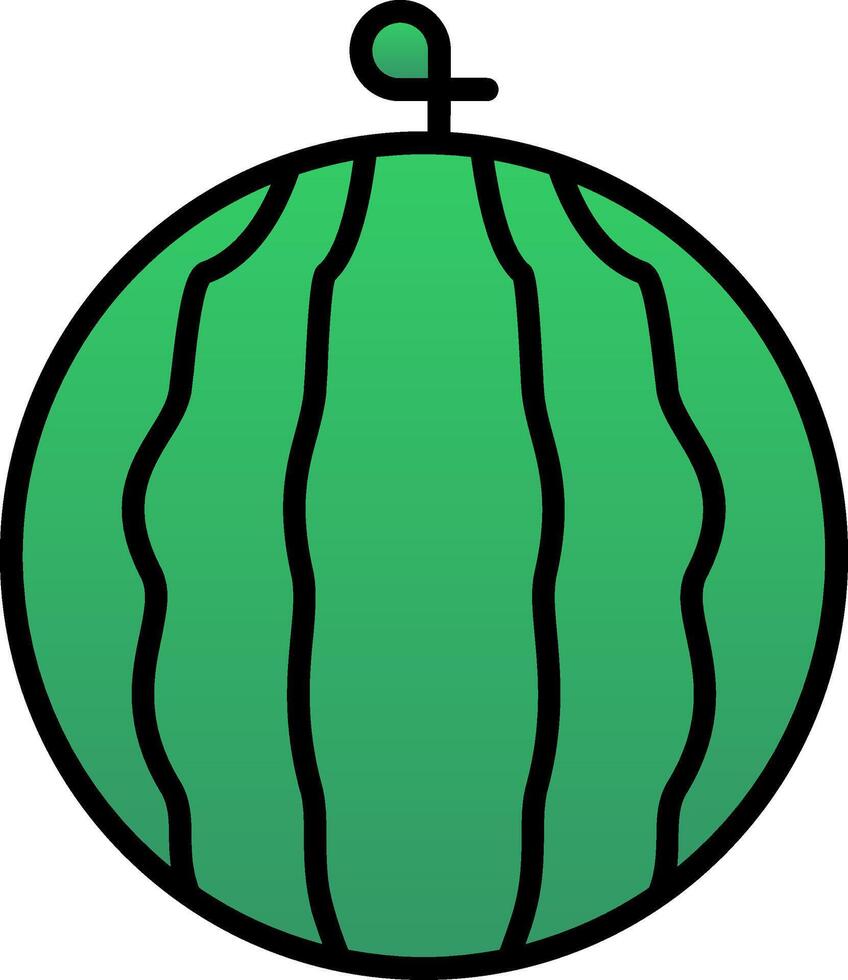 Watermelon Line Filled Gradient  Icon vector