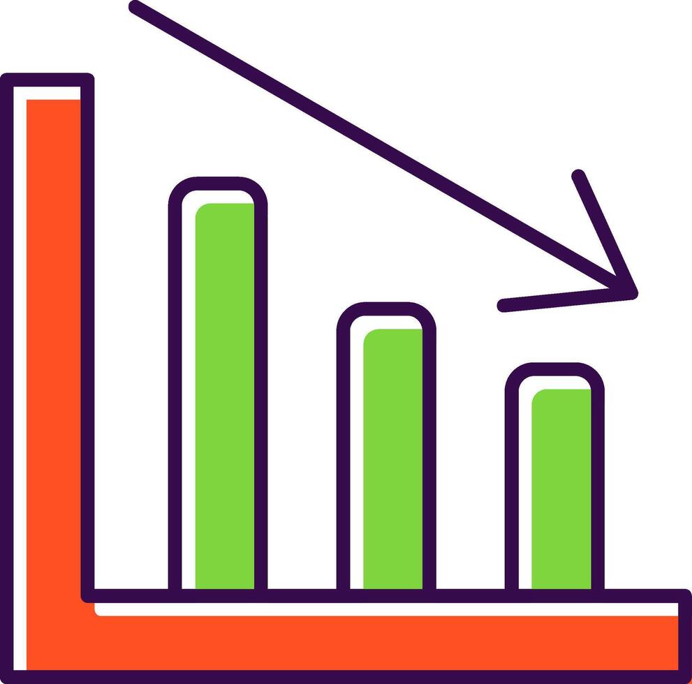 Line chart Filled  Icon vector