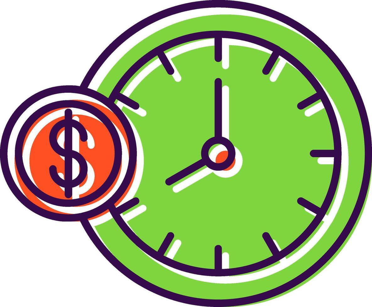 Time Is Money Filled  Icon vector