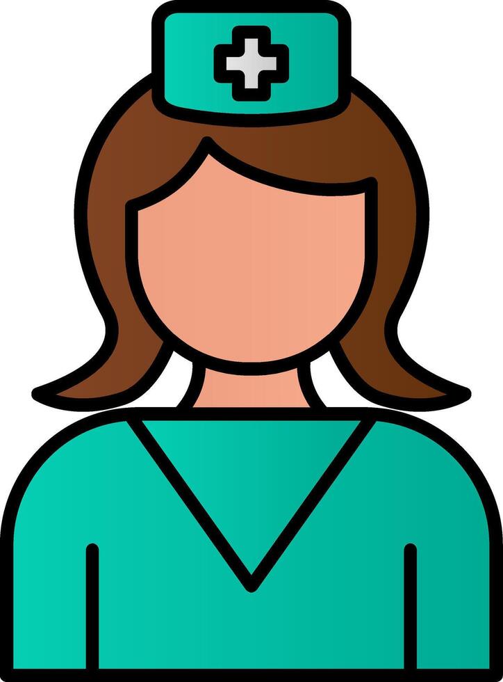 Nurse Line Filled Gradient  Icon vector