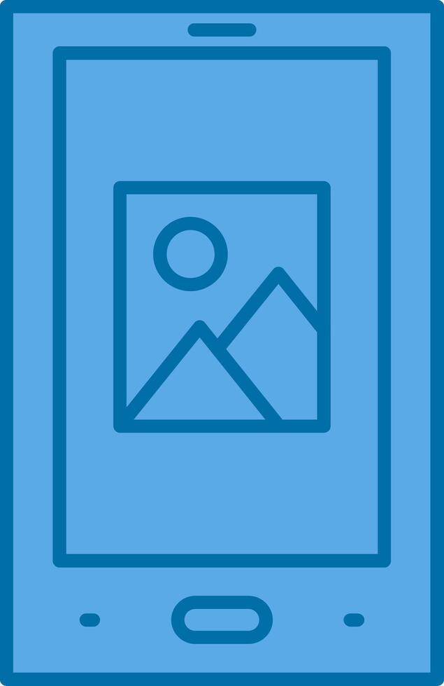 tableta lleno azul icono vector