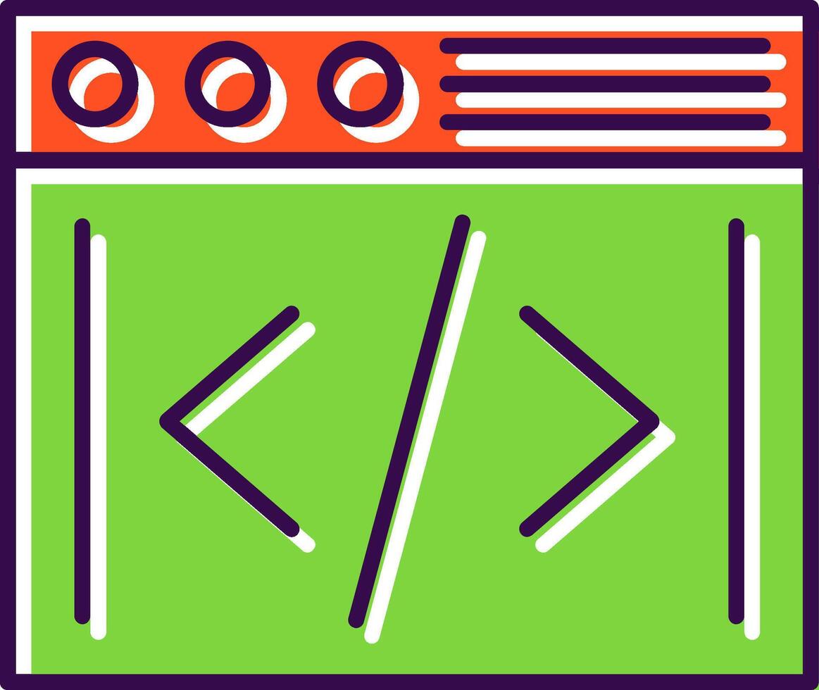 Coding Filled  Icon vector