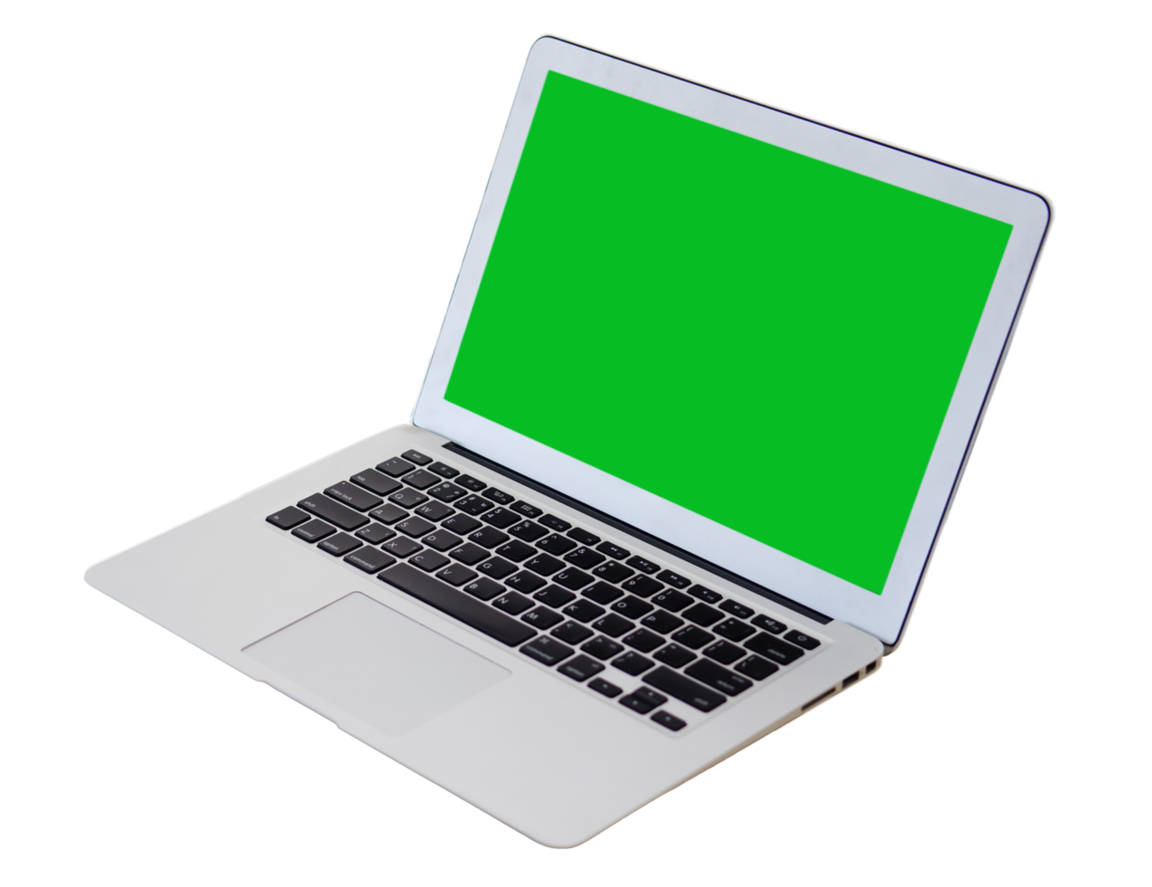 Mock up modern Laptop with green screen png