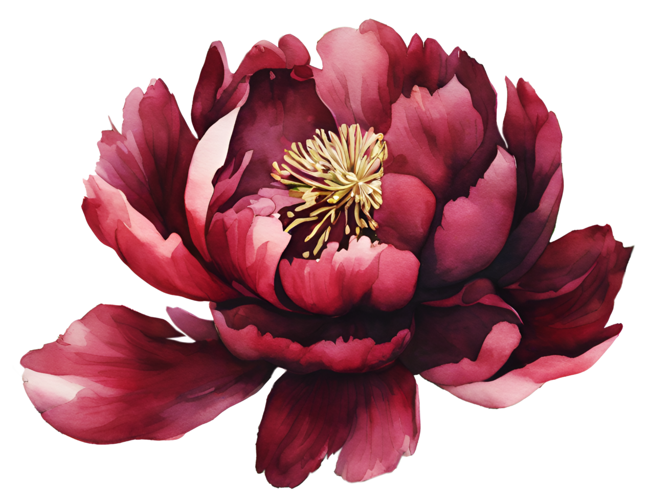 AI generated Watercolor and painting Elegant red Anemone or poppy Flower png