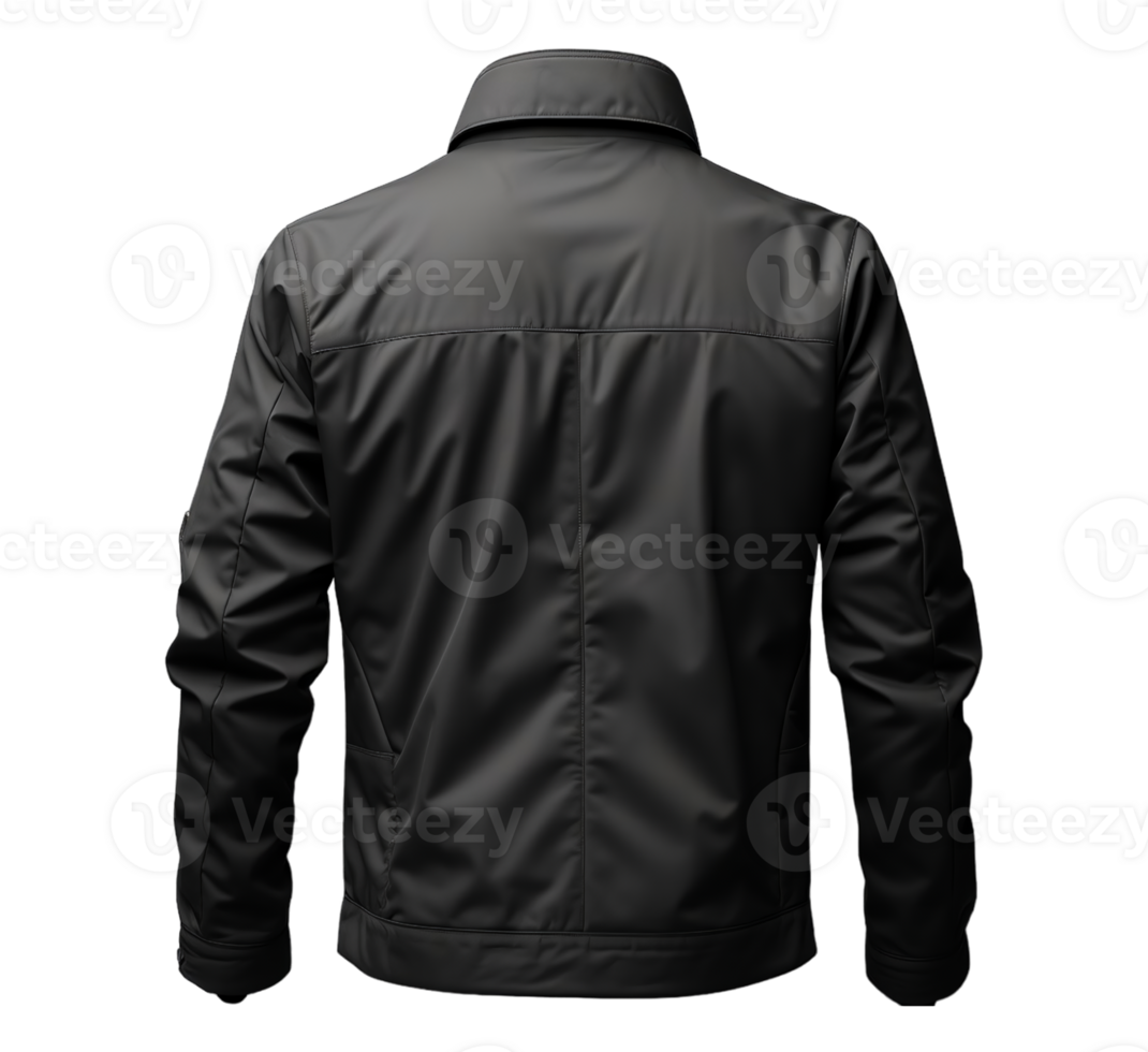 AI generated black jacket template with back view, generative ai png