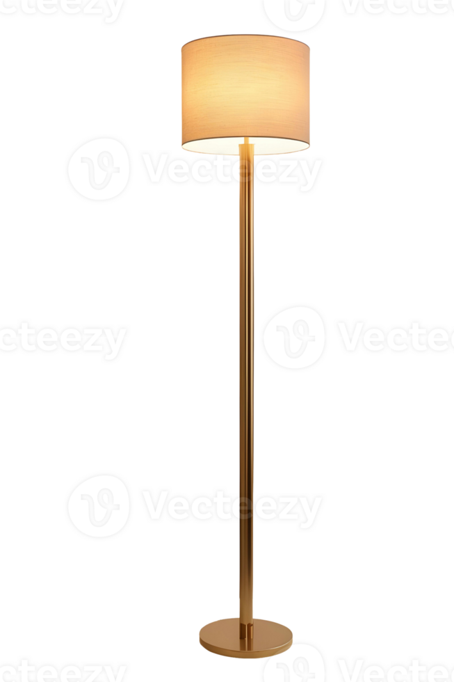 AI generated Modern cozy floor lamp isolated on transparent background generative ai png