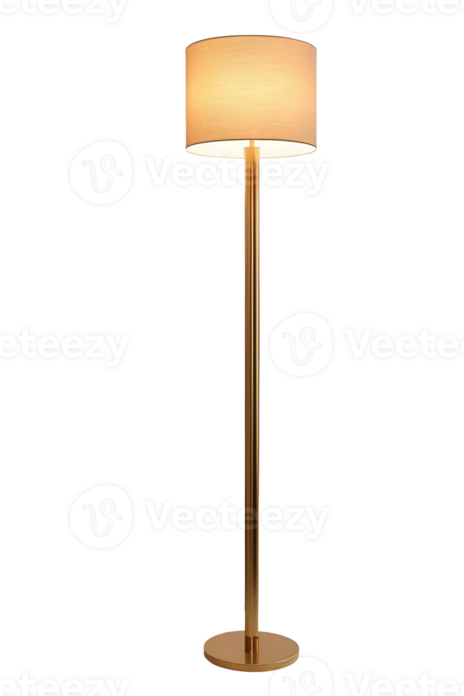 ai généré moderne confortable sol lampe isolé sur transparent Contexte génératif ai png