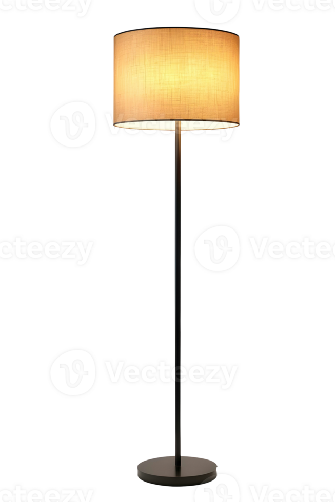 ai généré moderne confortable sol lampe isolé sur transparent Contexte génératif ai png