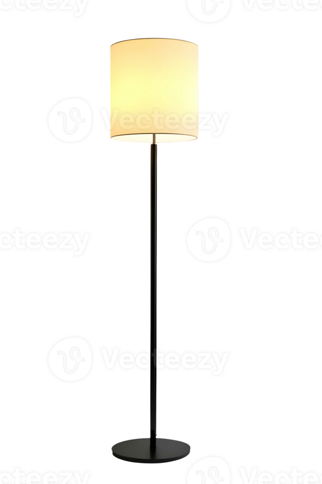 ai generiert modern gemütlich Fußboden Lampe isoliert auf transparent Hintergrund generativ ai png