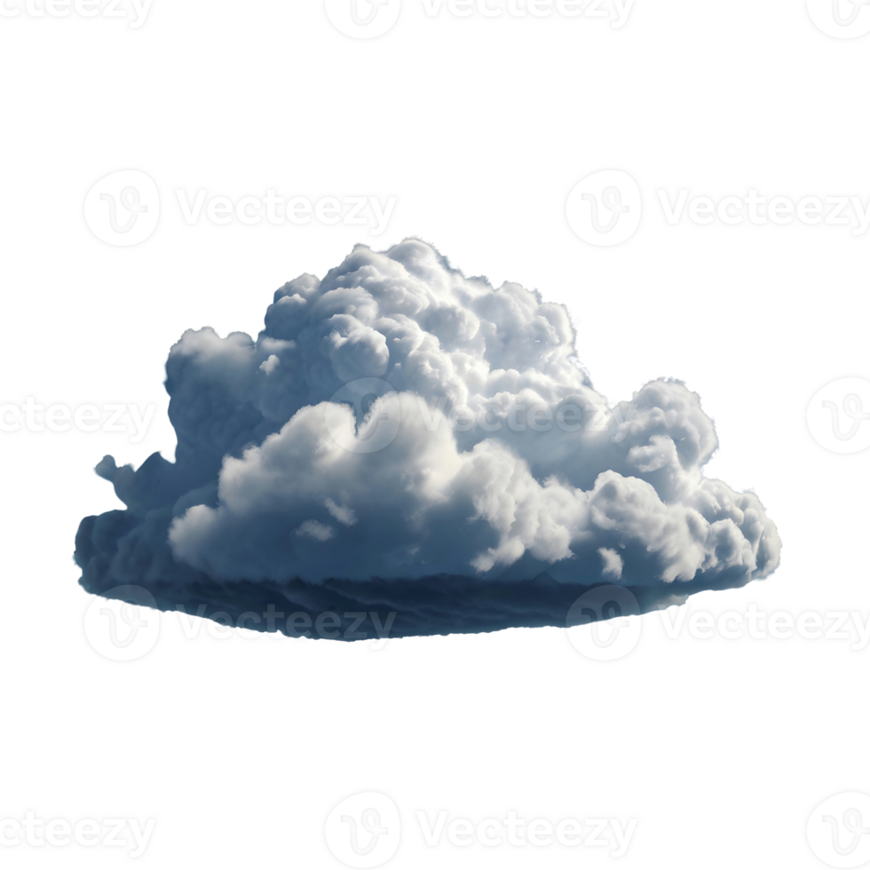 AI generated Realistic partly cloudy weather, fluffy clouds on a transparent background png