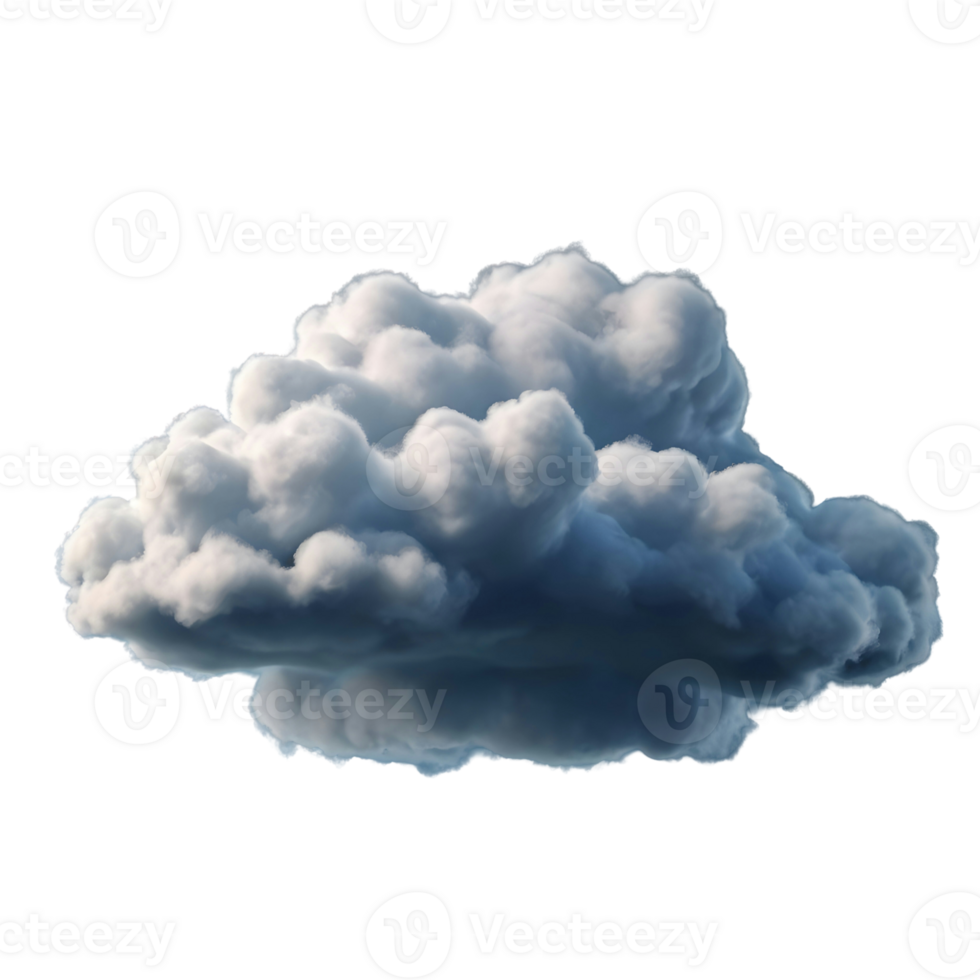 AI generated Realistic partly cloudy weather, fluffy clouds on a transparent background png