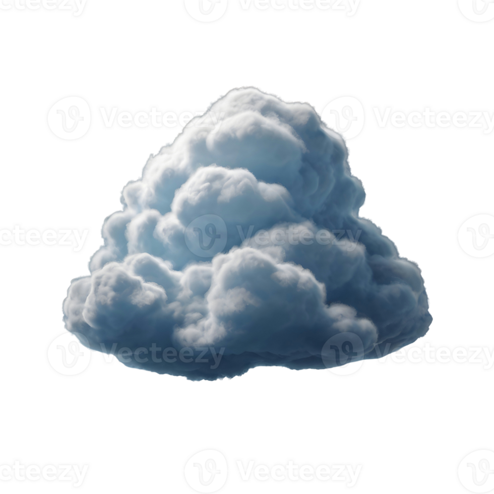 AI generated Realistic partly cloudy weather, fluffy clouds on a transparent background png