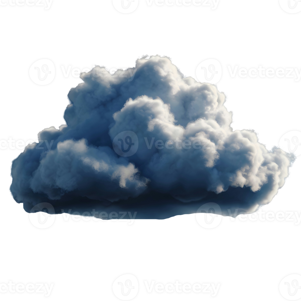 AI generated Realistic partly cloudy weather, fluffy clouds on a transparent background png