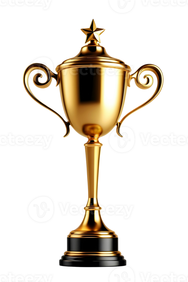 AI generated Stylized Trophy. Symbol of Achievement, isolated on transparent background generative ai png