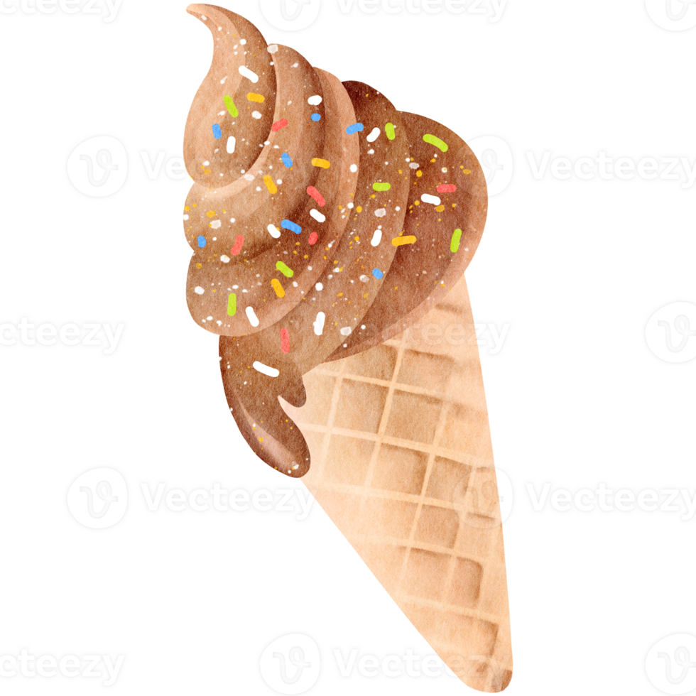 Chocolate ice cream cone png