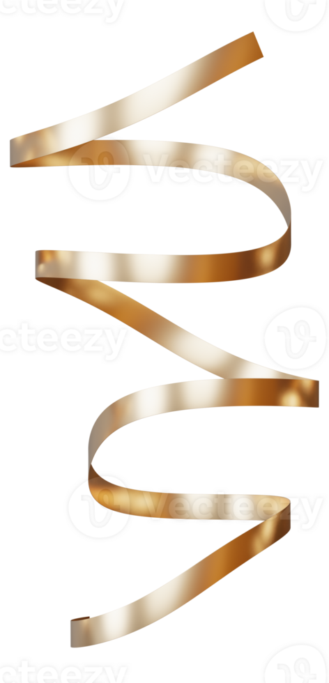 Twisted golden ribbon on transparent background png