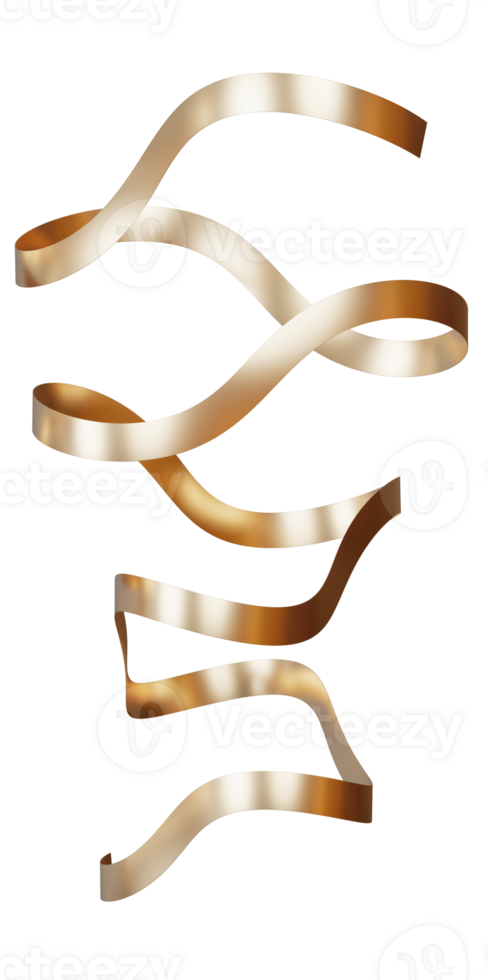 Twisted golden ribbon on transparent background png