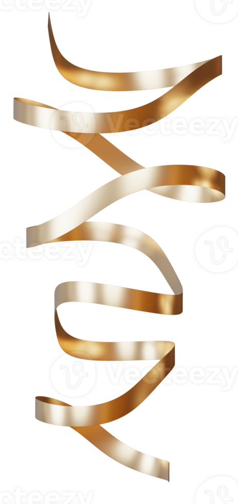 Twisted golden ribbon on transparent background png