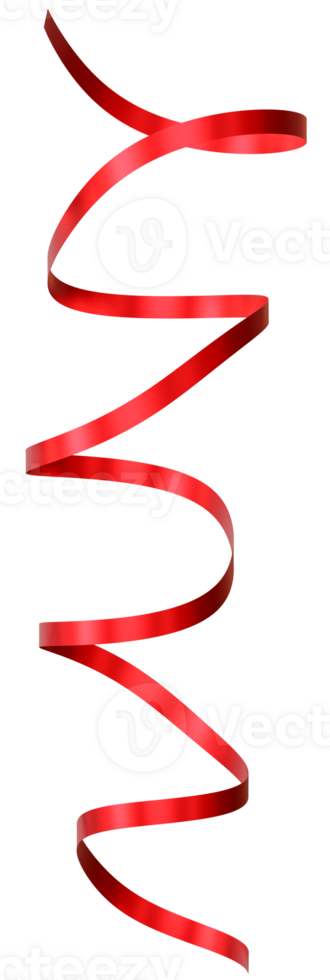 Twisted red ribbon on transparent background png
