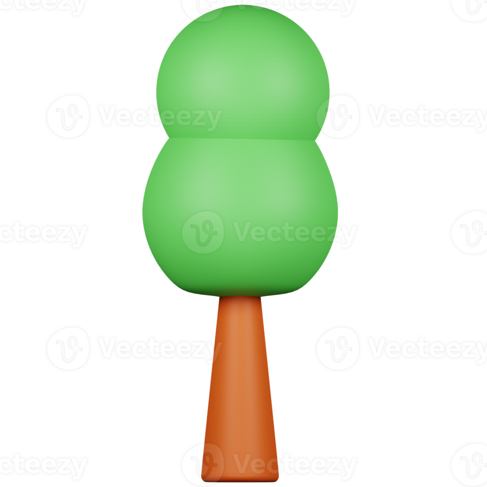 3d realista árbol icono png