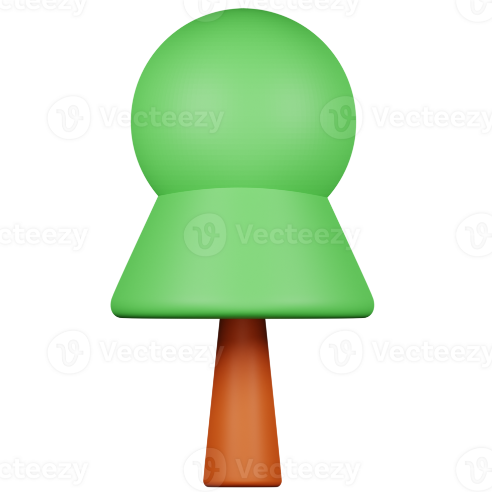 3d realista árbol icono png