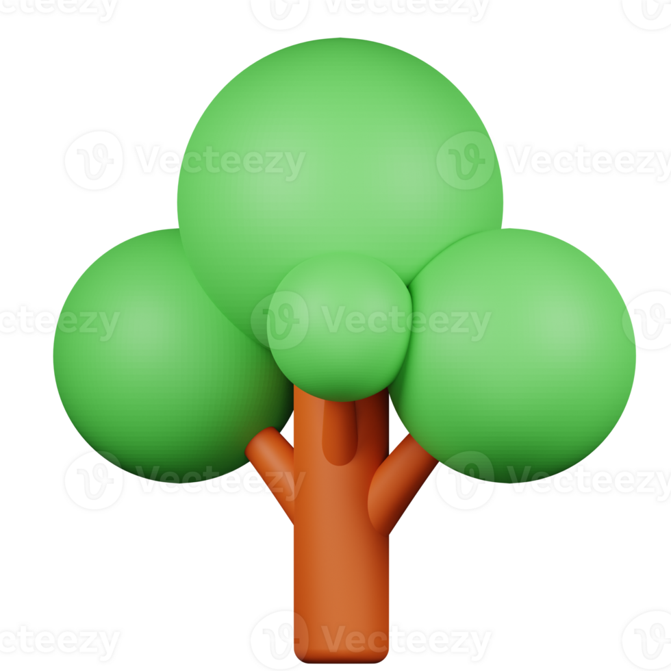 3d realistic tree icon png