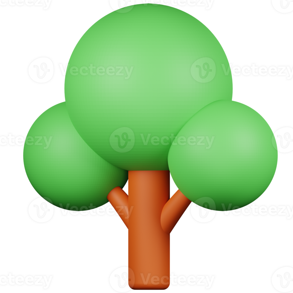 3d realistic tree icon png