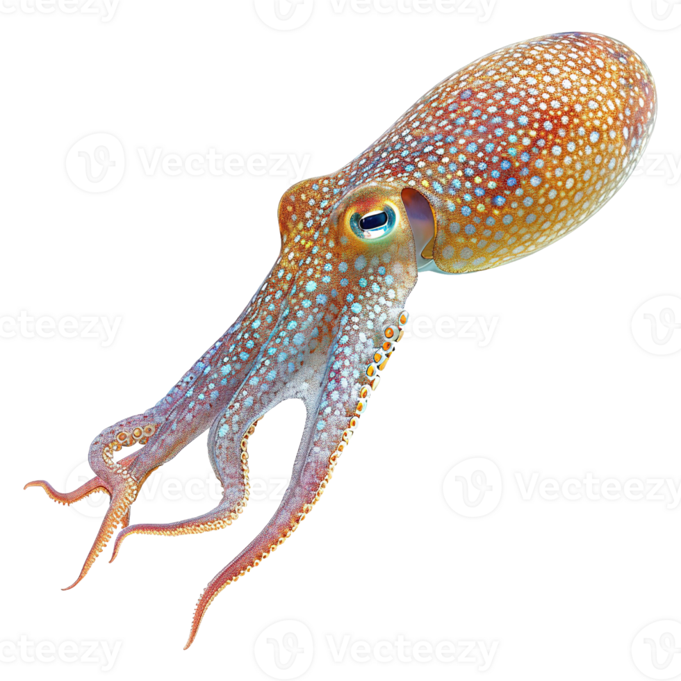 AI generated Squid isolated on transparent background png