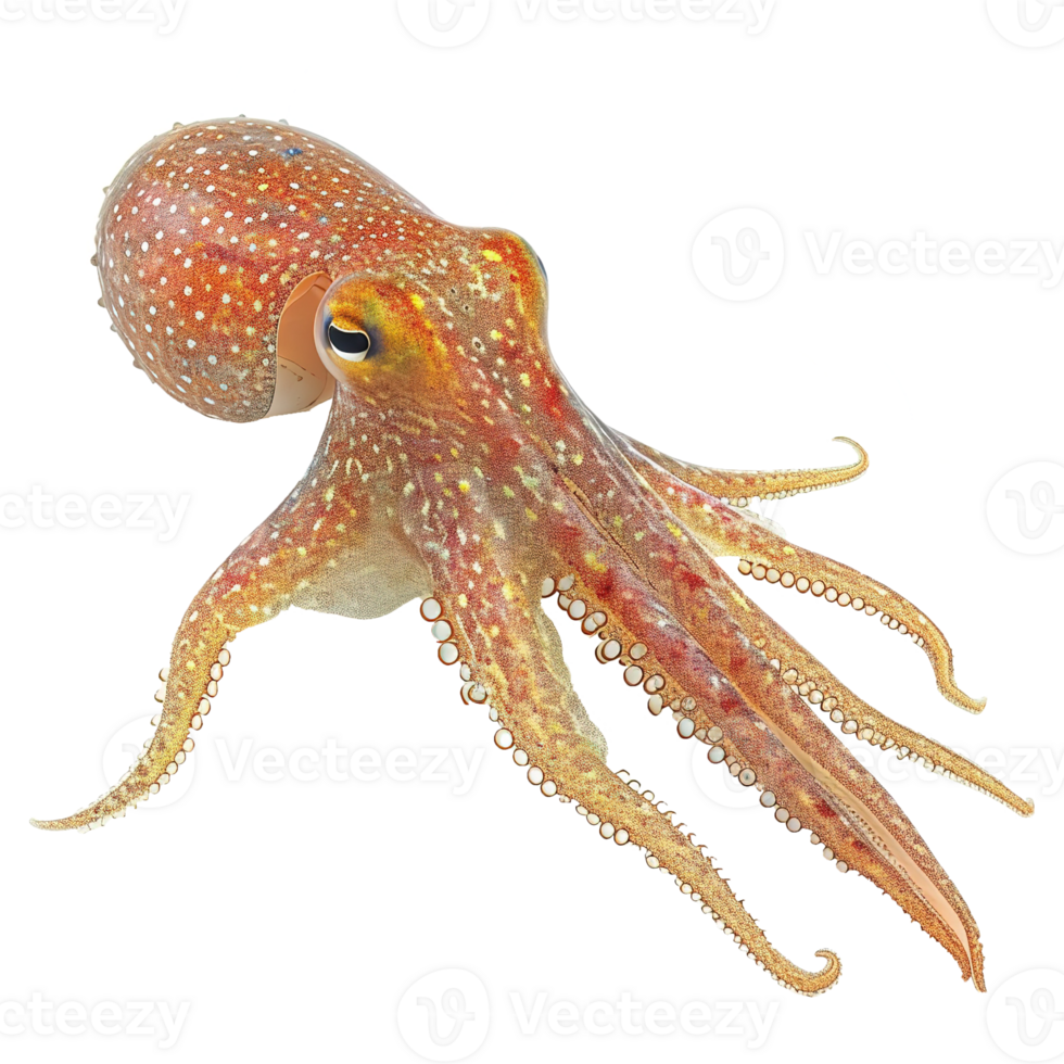 AI generated Squid isolated on transparent background png