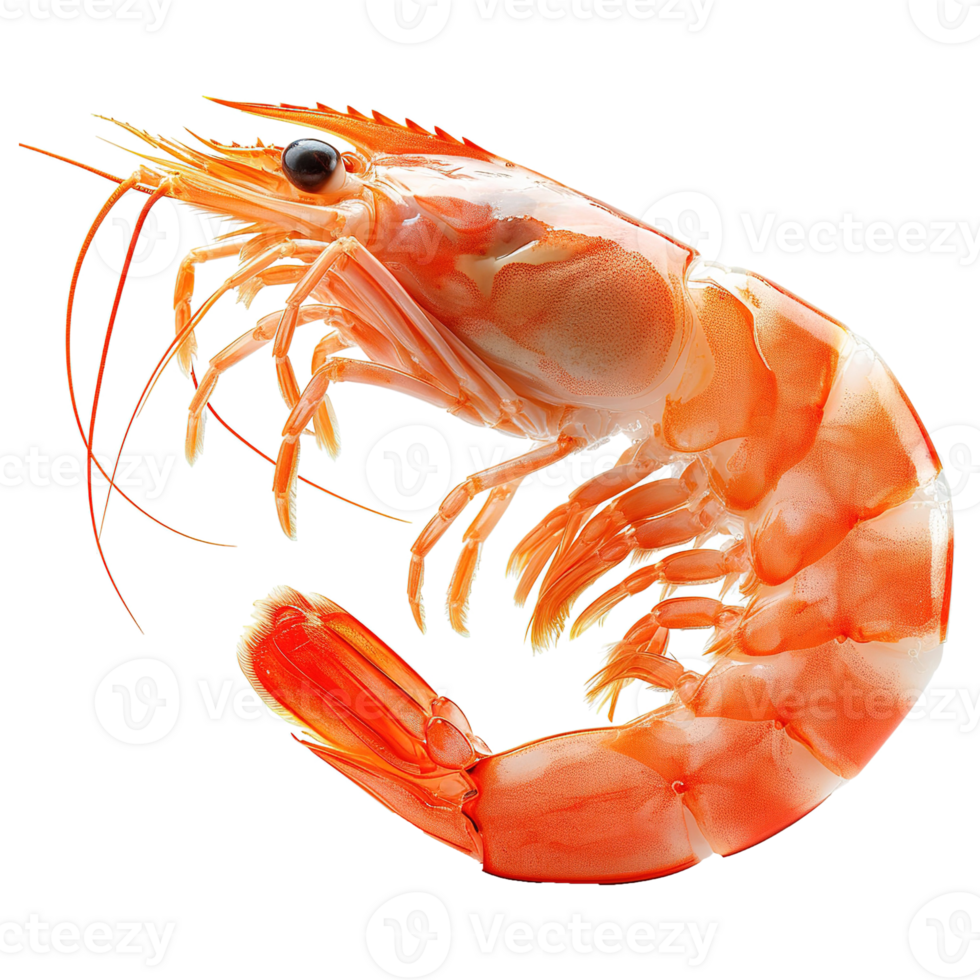 AI generated Shrimp isolated on transparent background png