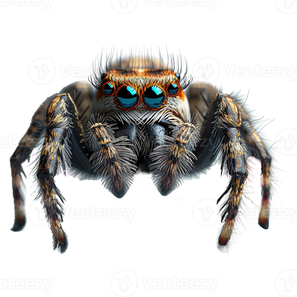 AI generated Jumping spider isolated on transparent background png