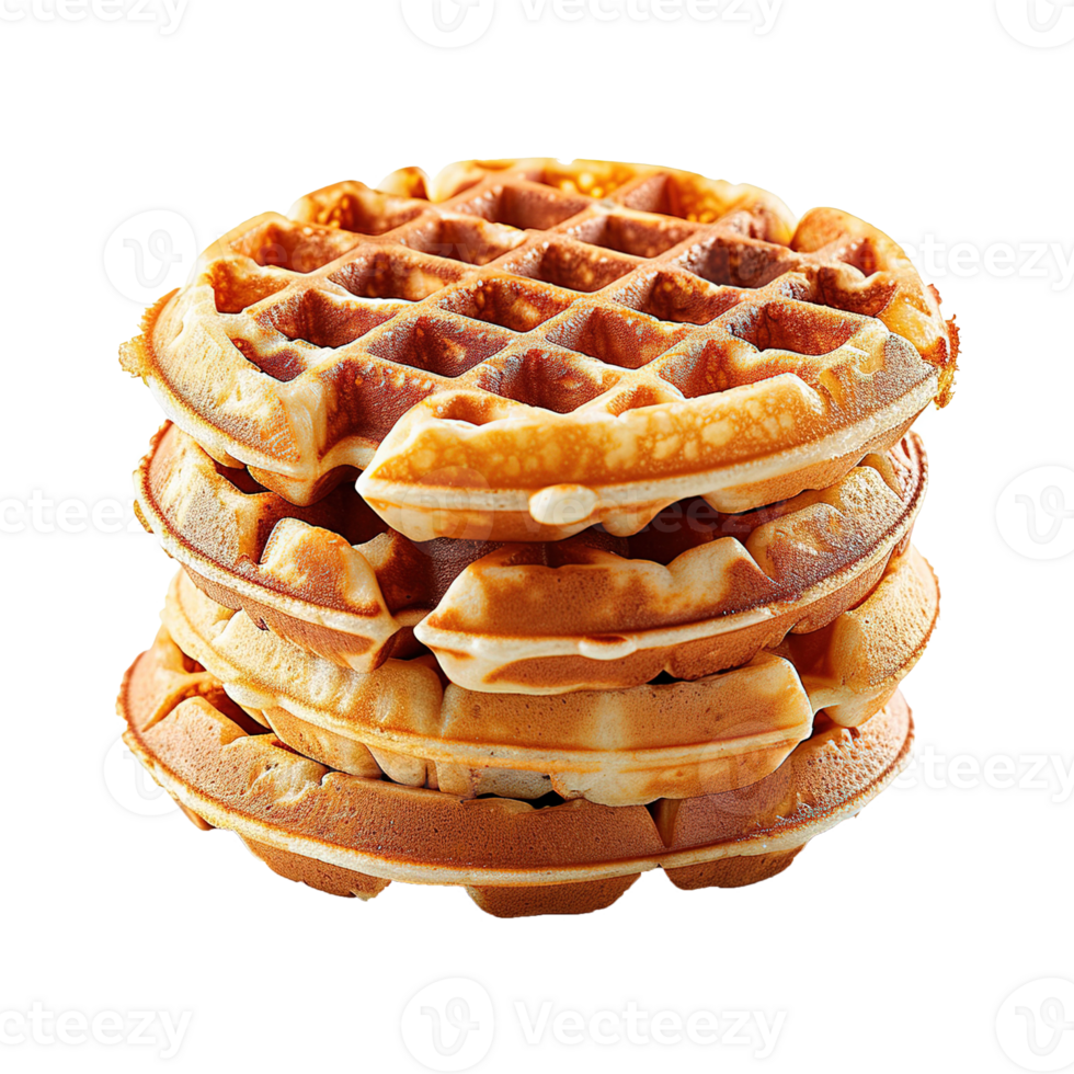 AI generated Belgian waffle isolated on transparent background png