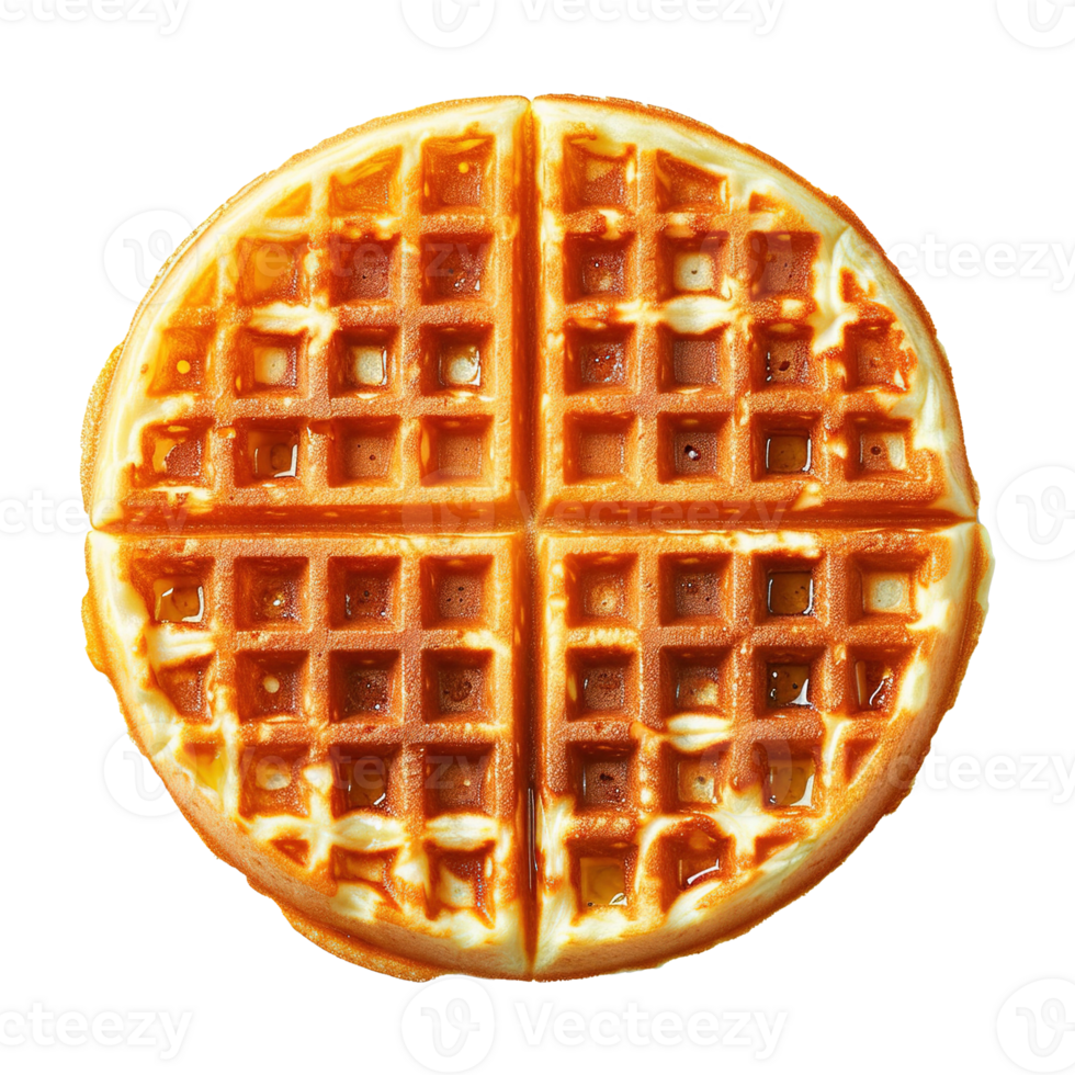 AI generated Belgian waffle isolated on transparent background png