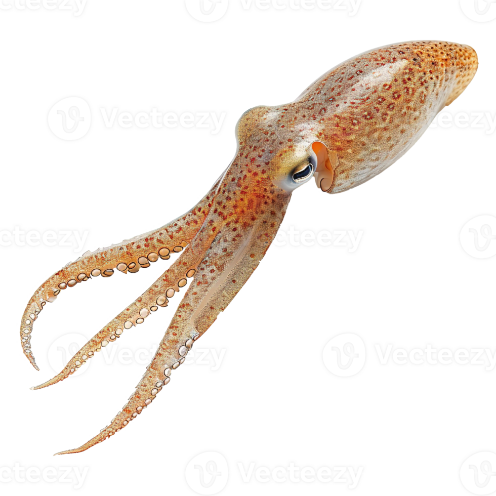 AI generated Squid isolated on transparent background png