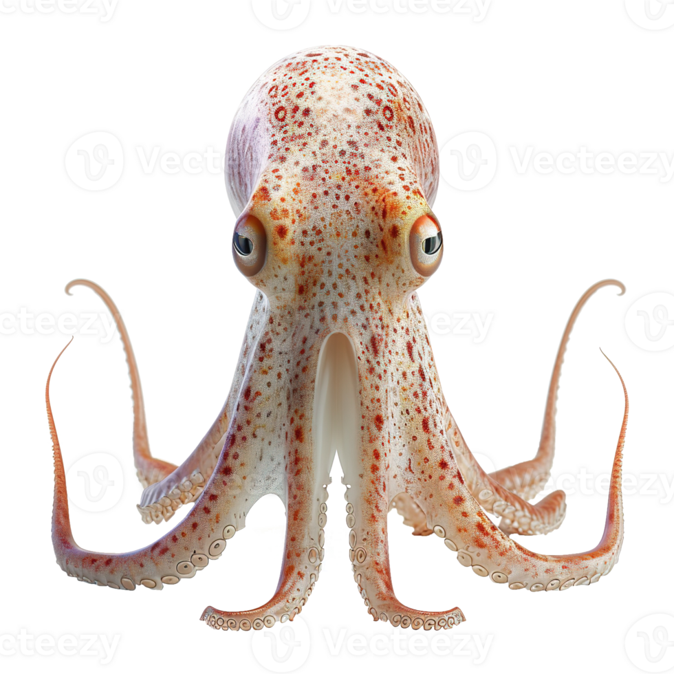 AI generated Squid isolated on transparent background png