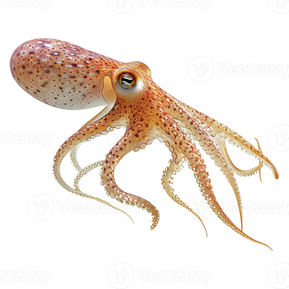 AI generated Squid isolated on transparent background png