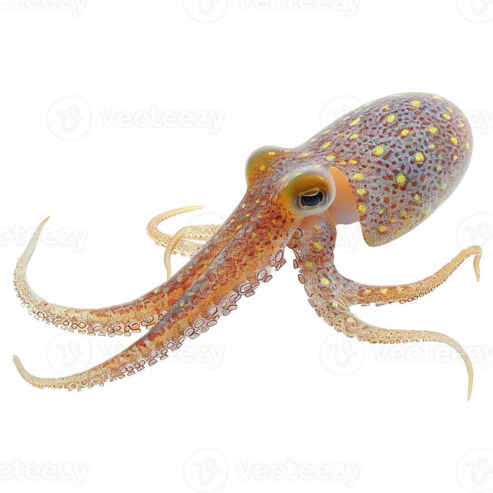 AI generated Squid isolated on transparent background png