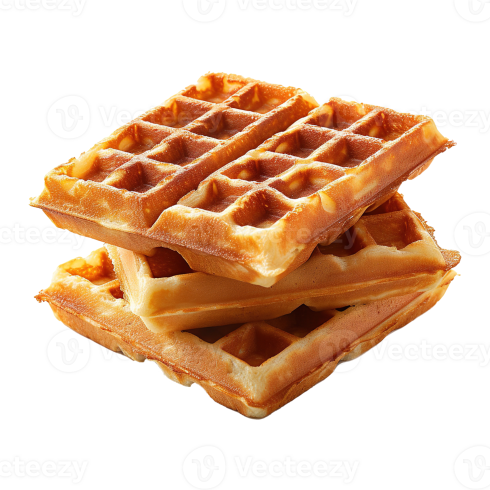 AI generated Belgian waffle isolated on transparent background png