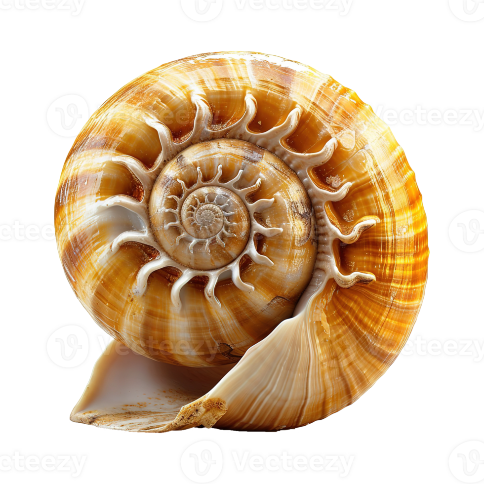 AI generated Spiral shell isolated on transparent background png