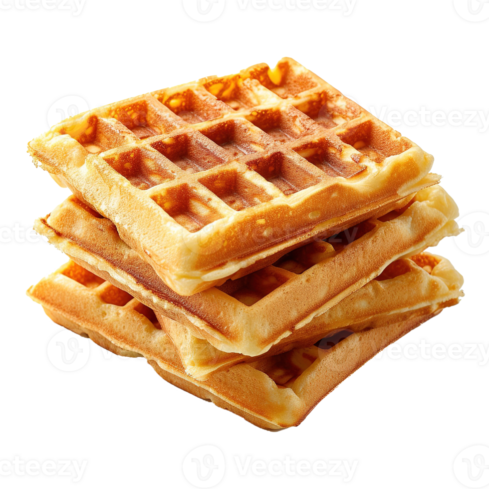 AI generated Belgian waffle isolated on transparent background png